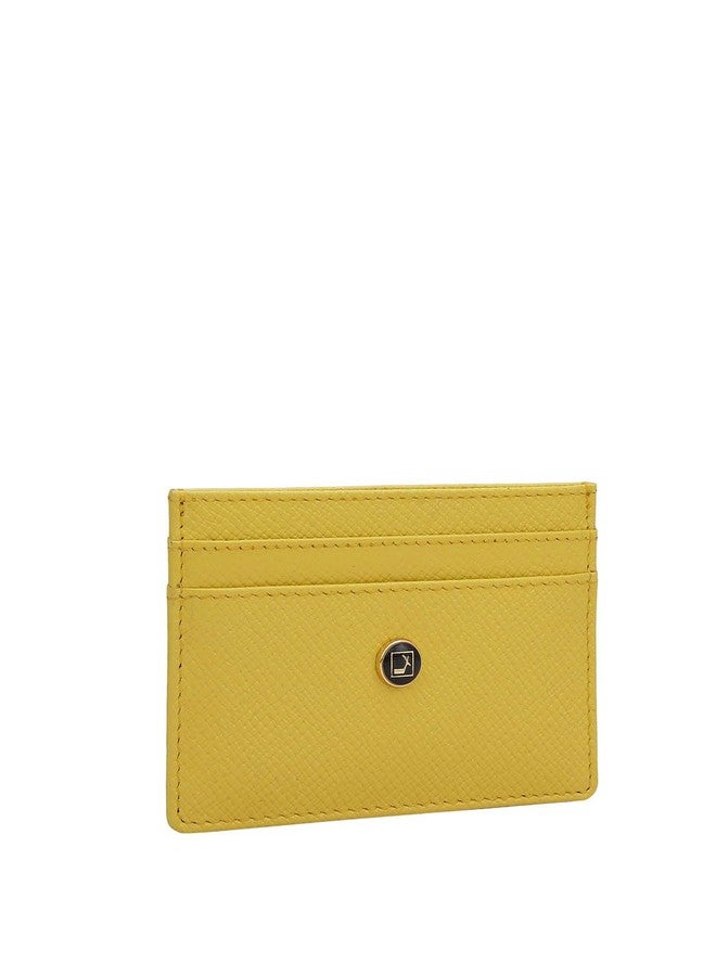 Da Milano Genuine Leather Yellow Unisex Card Case with Multicard Slot (10038C) - Image 2